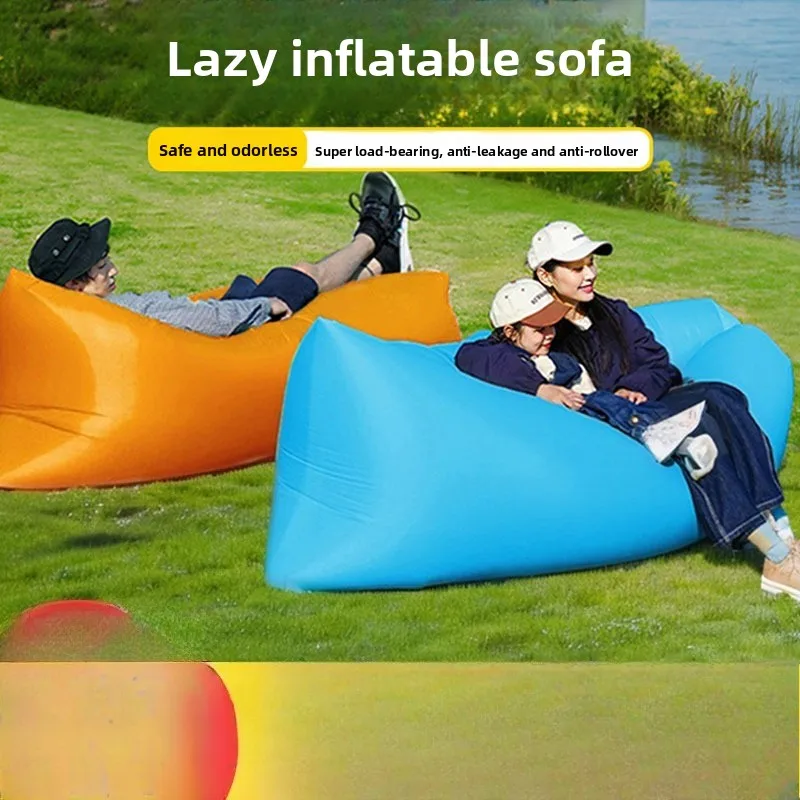Lazy Inflatable Sofa Bed Outdoor Portable Beach Air Sofa Folding Camping