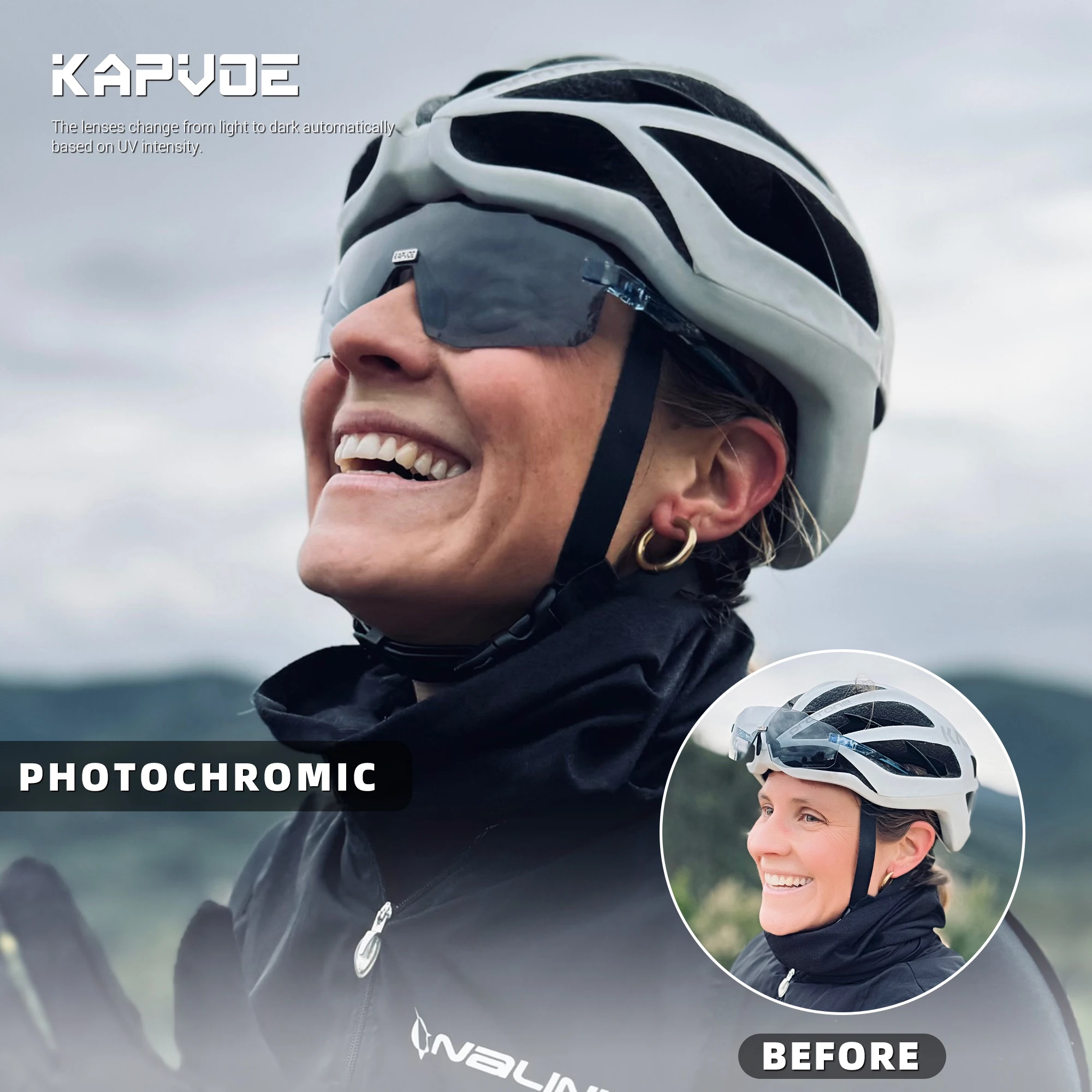 Kapvoe Photochromic Cycling Gl - Cycling Glasses 评论和价格