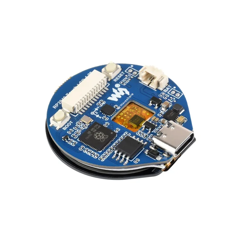 RP2040 Microcontroller Development Board, with 1.28inch Round Touch LCD, Compact size, Accelerometer And Gyroscope Sensor