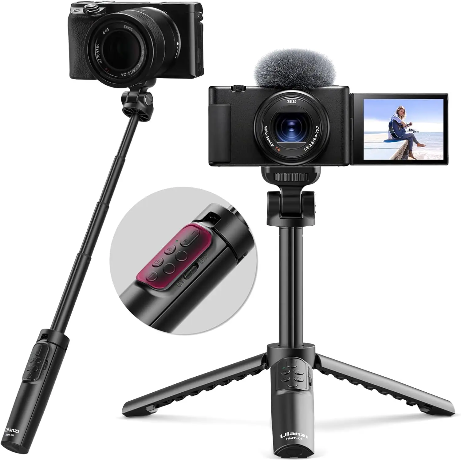 

Беспроводная рукоятка-держатель и штатив для камер Sony, Canon, Nikon и других видеокамер или смартфонов