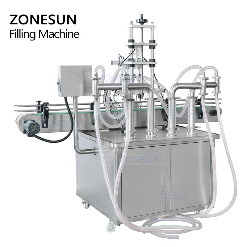 ZONESUN ZS-YT4T-4Y  Bottle Filling Machine Custom Vertical Type Edible Oil Perfume Shampoo Cosmetic Production Line