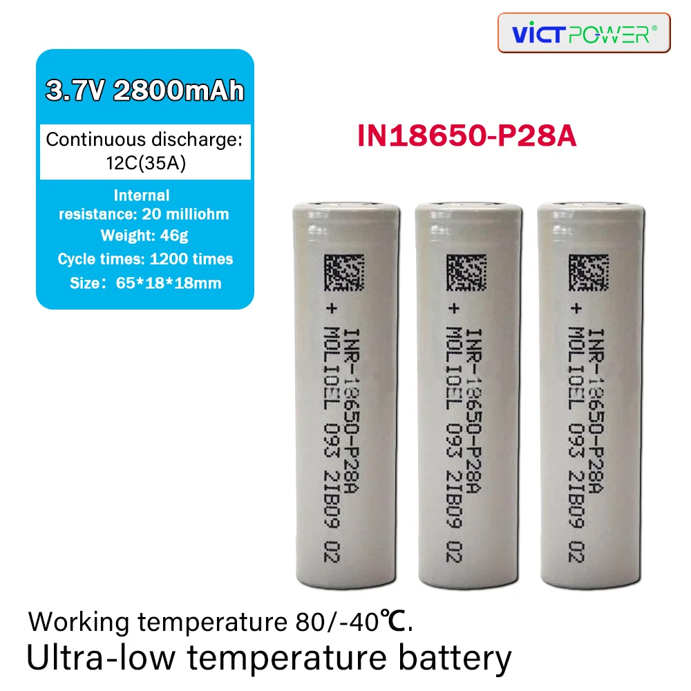 

Victpower Cheap Wholesale Price P28A 18650 Battery Molicel 18650 2800Mah 35A Li-Ion Molicel P28A Battery18650 Molicel