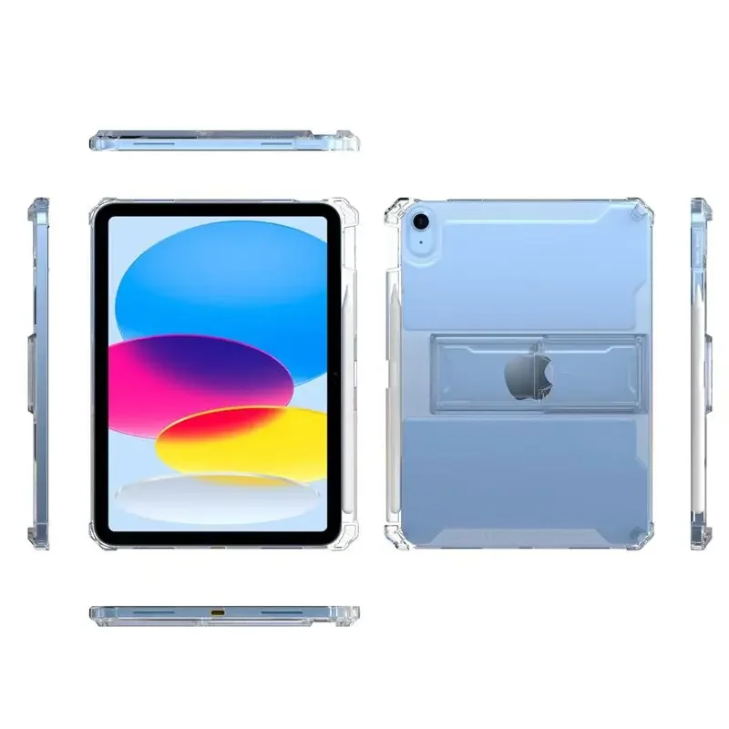 Suitable for IPad Pro11 Protective Case 10.2 Fall-proof Transparent 10.9 Pen Slot Mini6 with Bracket Shell  tablet  TPU  Soft