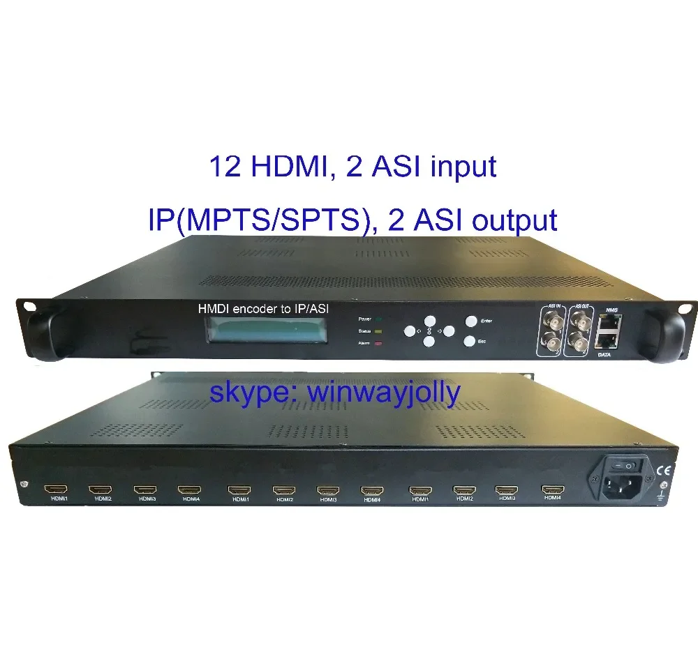 

12 HDMI to ASI encoder, 1080P Multi-Channel encoder, HDMI input and IP/ASI output, HDMI to IP encoder,FreeShipping