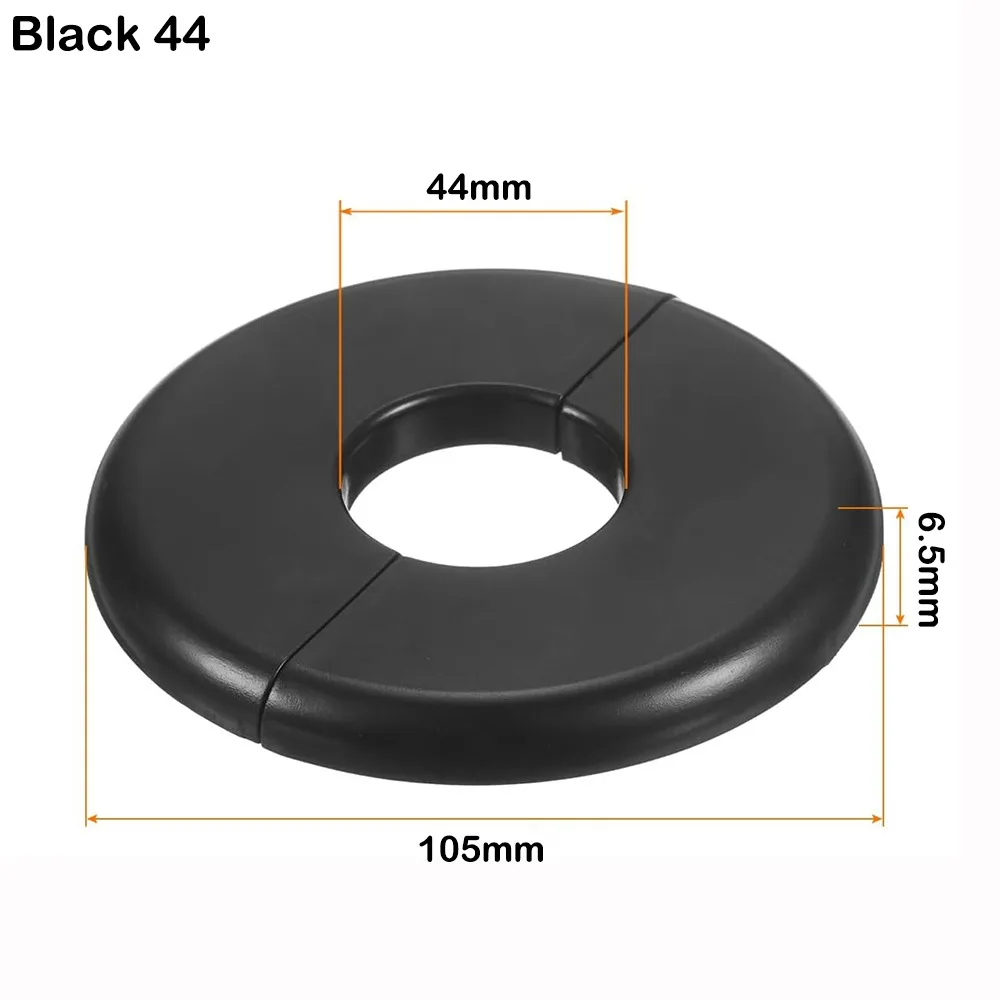 

Useful ABS Shower Faucet Cover Black Round Pipe Wall Covers White Faucet Decor Shower