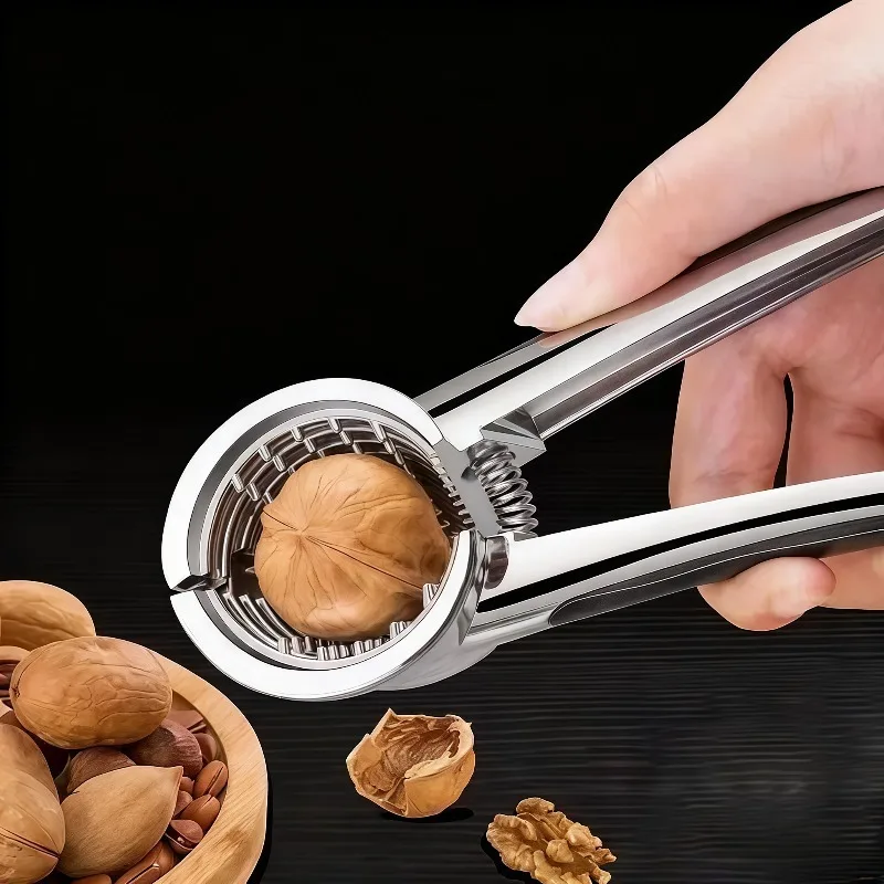 

2025 New Silvery Metal Walnut Clip Multi Functional Household Nutcracker Shelling Tool for Hazelnuts Chestnuts Stainless stee