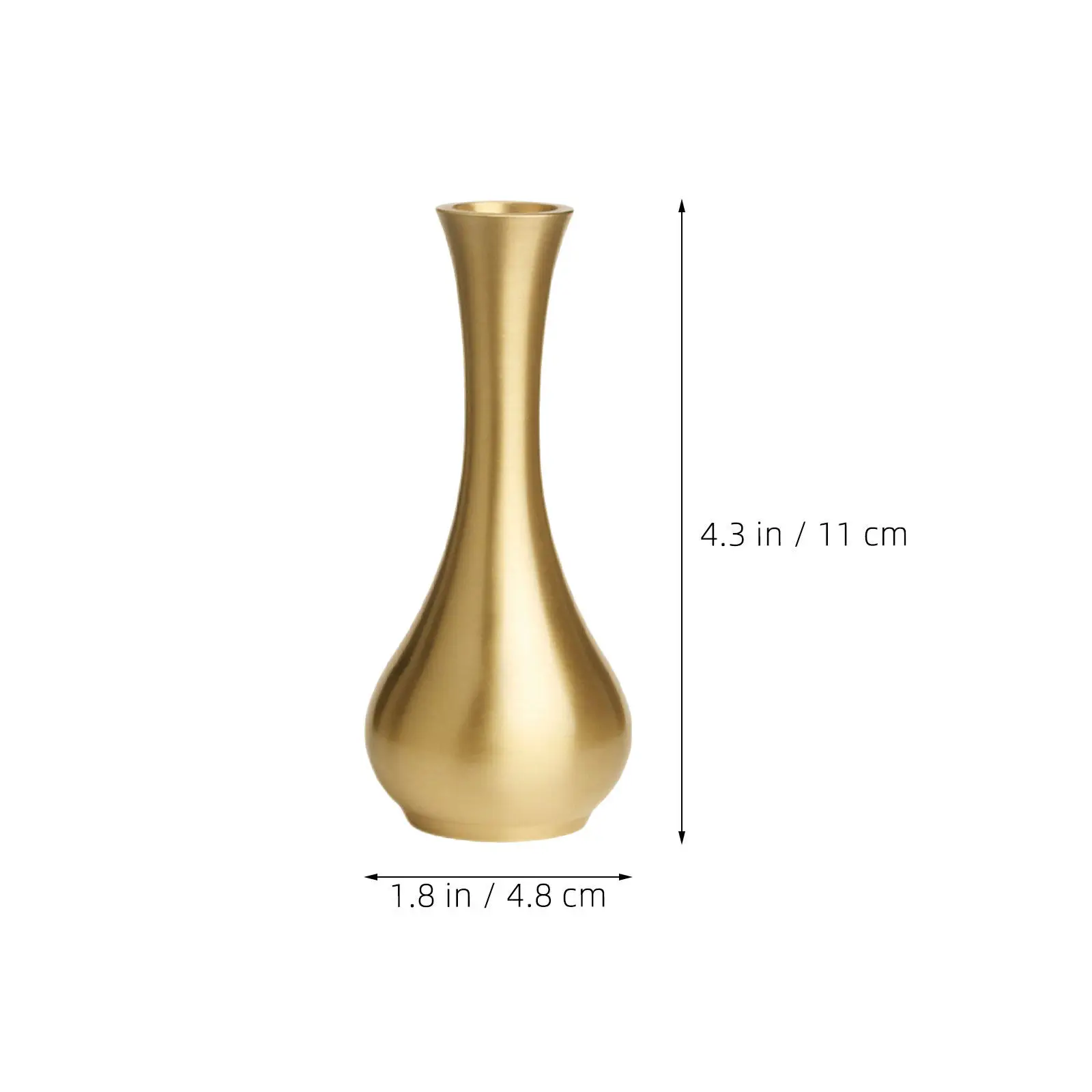 2Pcs Mini Brass Vase Vintage Brass Flower Vase for Desktop Decor Single Stem Display Small Metal Flower Pots Desktop Decor