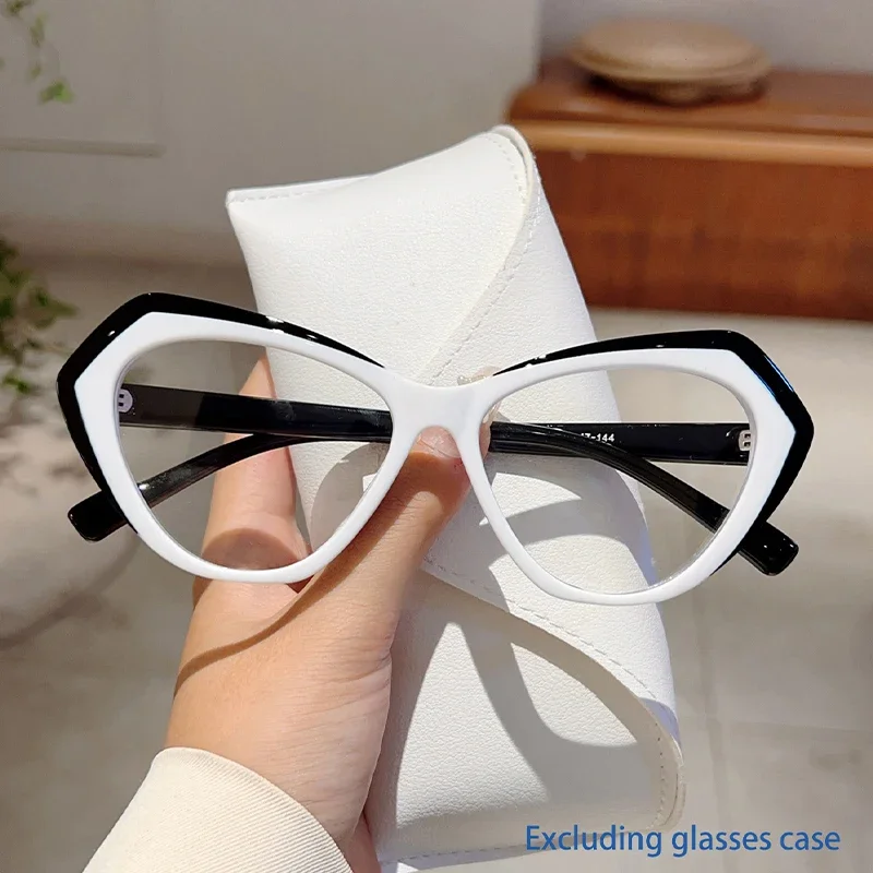 KAMMPT Fashion Cat Eye Glasses Women 2024 New Fashion Multi-color Rim Eyeglasses Trendy Chic Design Blue Light Blocking Eyewear