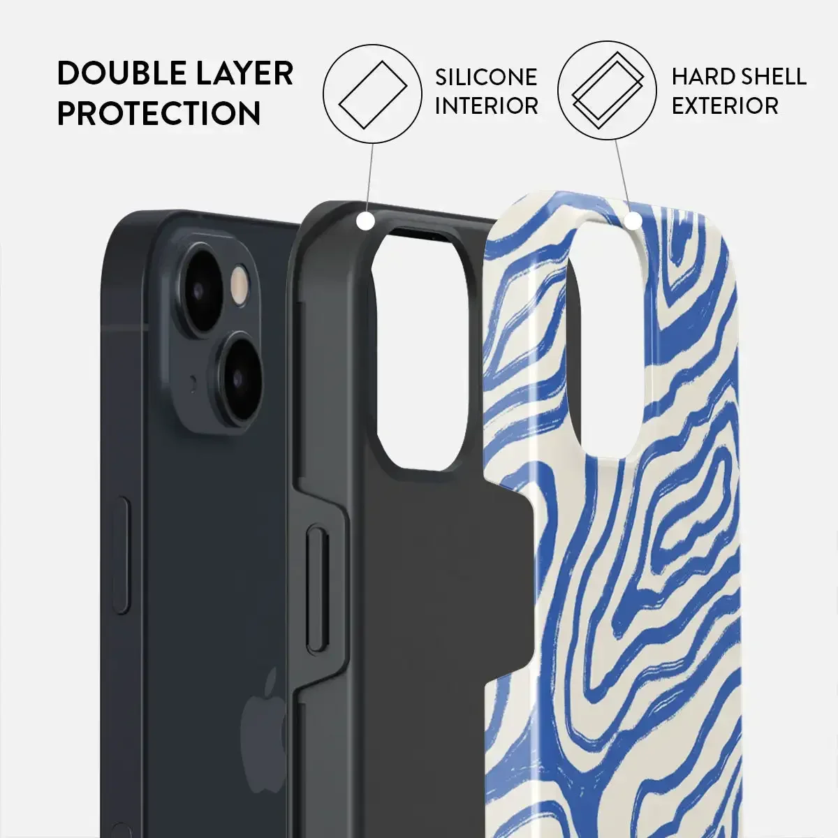 Magnetic Funda Blue White Graffiti Case for IPHONE 16ProMax 15 14 13 12 11 PRO Plus Acrylic TPU Two in One Phone Cases