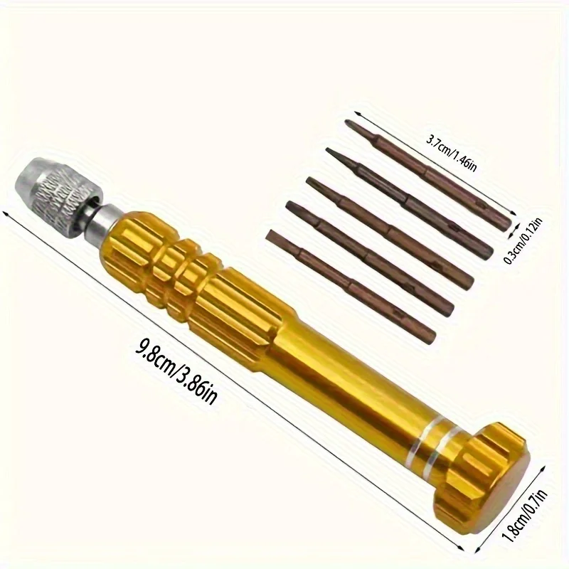 1 Set 5-in-1-Präzisions-Schraubendreher, magnetische Schraubendreher-Bits, Reparaturwerkzeuge für die Demontage von Mobiltelefonen