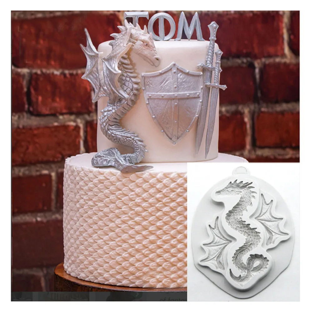 

Luyou 1pc Dragon cake silicone mold fondant lace mold Birthday cake decorating tools chocolate gumpaste mold FM1890