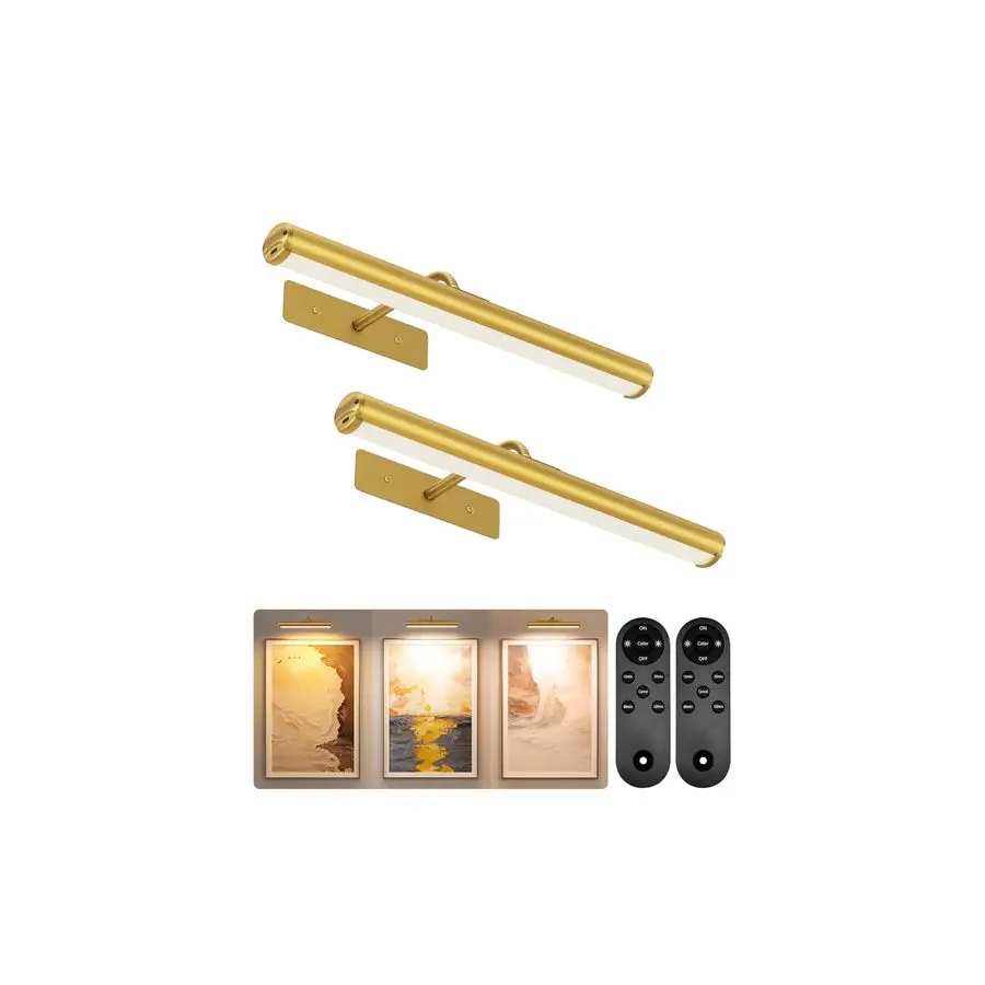 

Беспроводной настенный светильник для картин, 13 дюймов, перезаряжаемый, 4000 мАч, светодиодный, с пультом ДУ, регулируемая яркость, 3 цветовые температуры, на батарейках