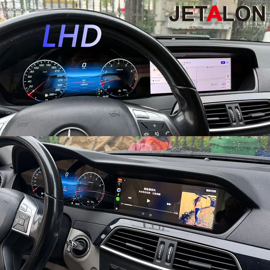 12.3+10.25inch Android Carplay Car Multimedia Video Player for Mercedes-Benz C-Class W204 NTG 4.5 Screen Car Radio Gas Version
