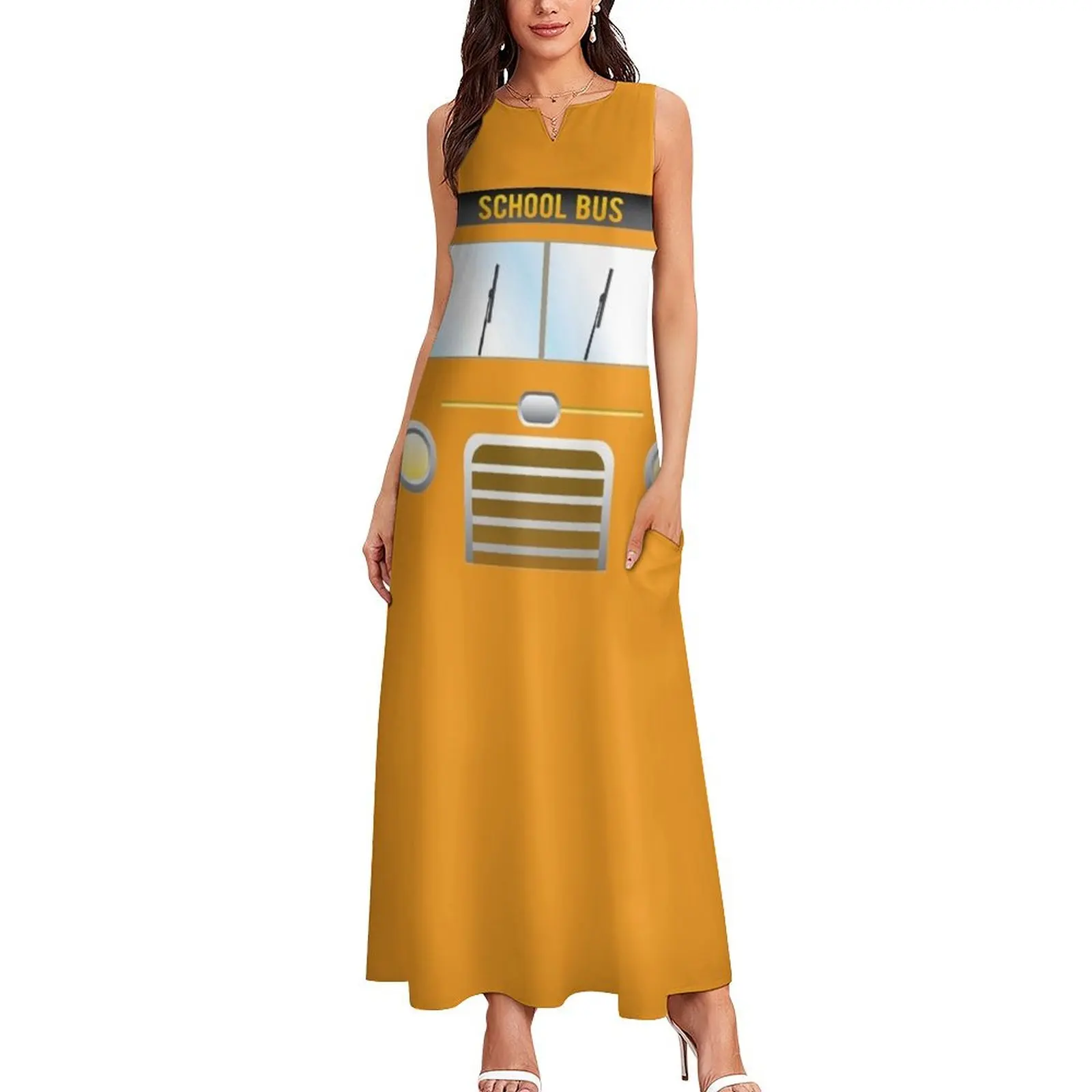 Yellow school bus costume - Perfect gift for husband and wife Long Dress Dress woman clothes Dress