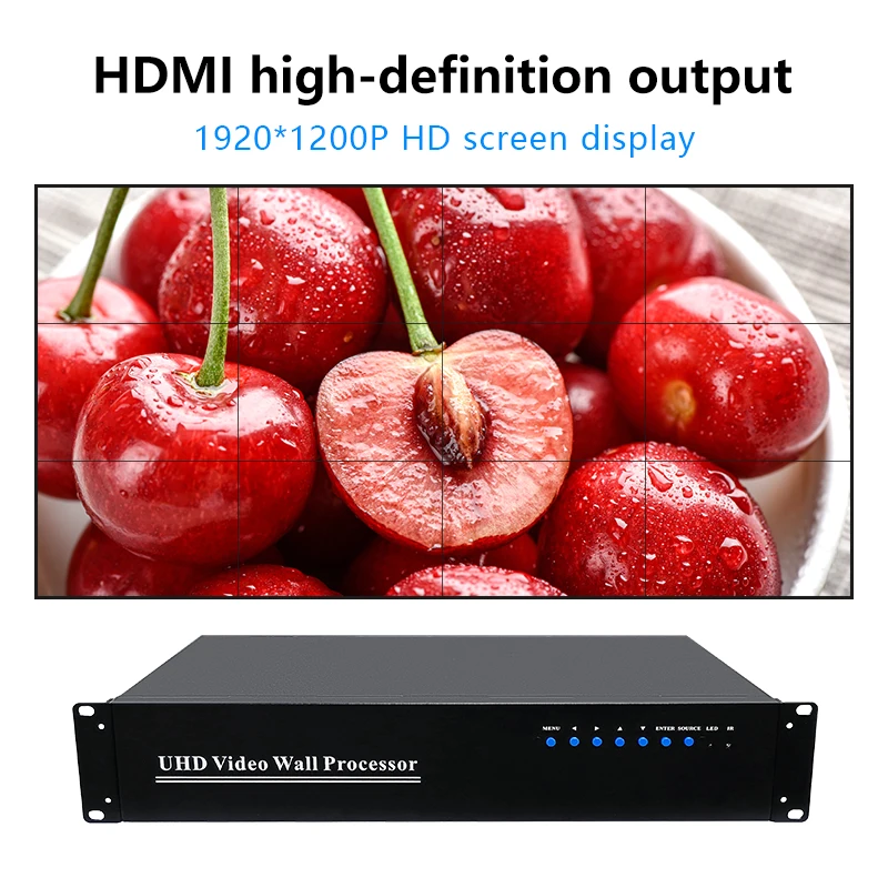 3x4 Video Wall Controller 4K Processor MultiScreen Stitching 3840x2160P60Hz 1Input 12Out TV Splicing Box Splicer 180° Flip