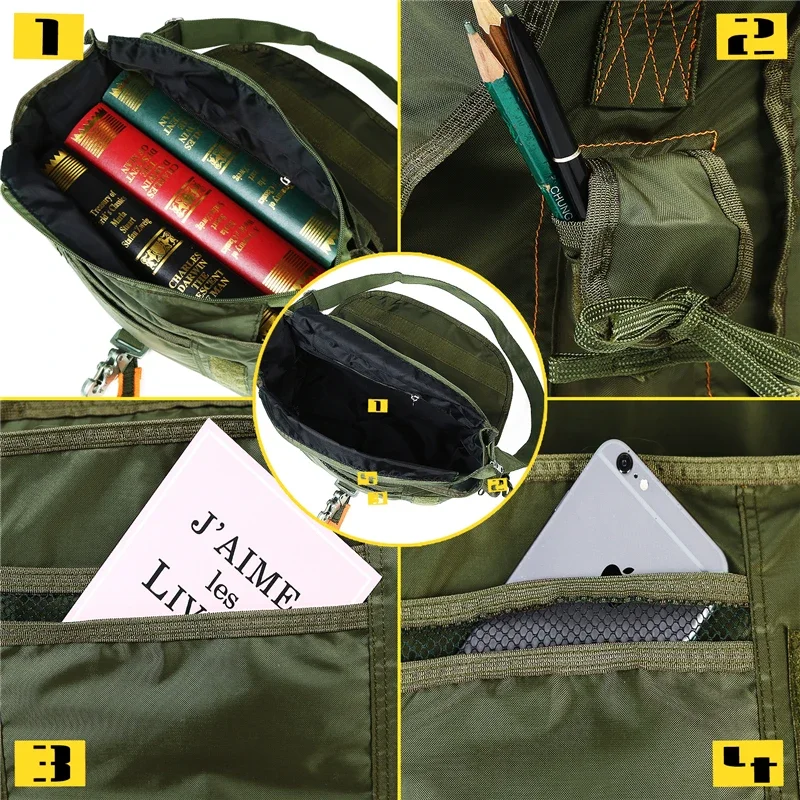 Messenger Bags Shoulder Bag Waterproof Outdoor Sports Bag for Men and Woman Backpack Parachute Tactical Flight Bag Bolsos