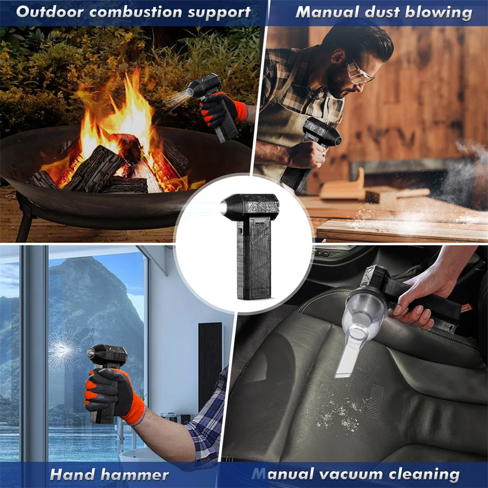 Mini Air Blower Snow Removal Fan 200000 RPM Handheld Electric Turbo Jet Fan 55m/s Wind Speed Brushless Motor Violent Fan