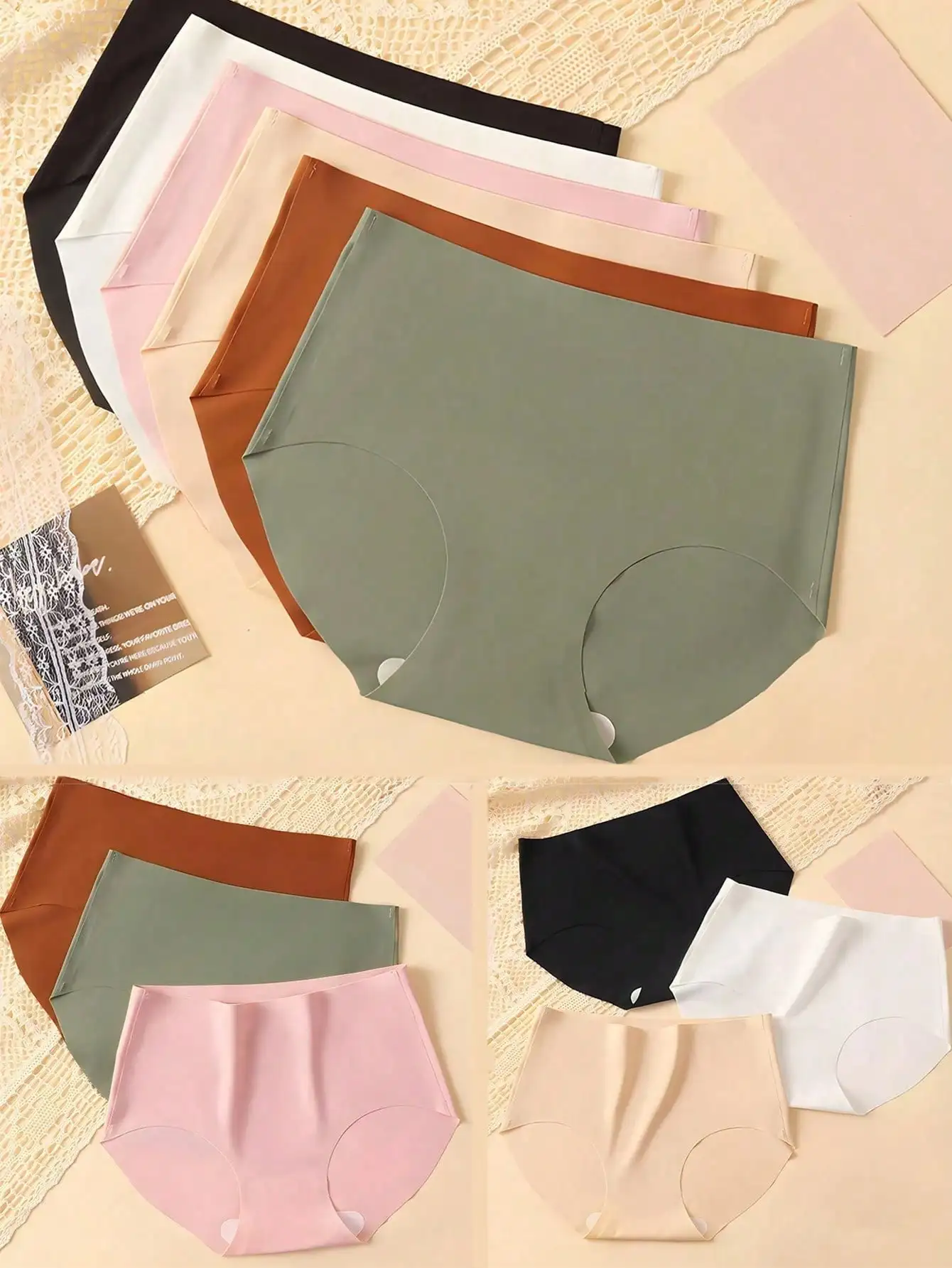 

6-Pack Women's Multi-Color Underwear Invisible Coverage Breathable Briefs