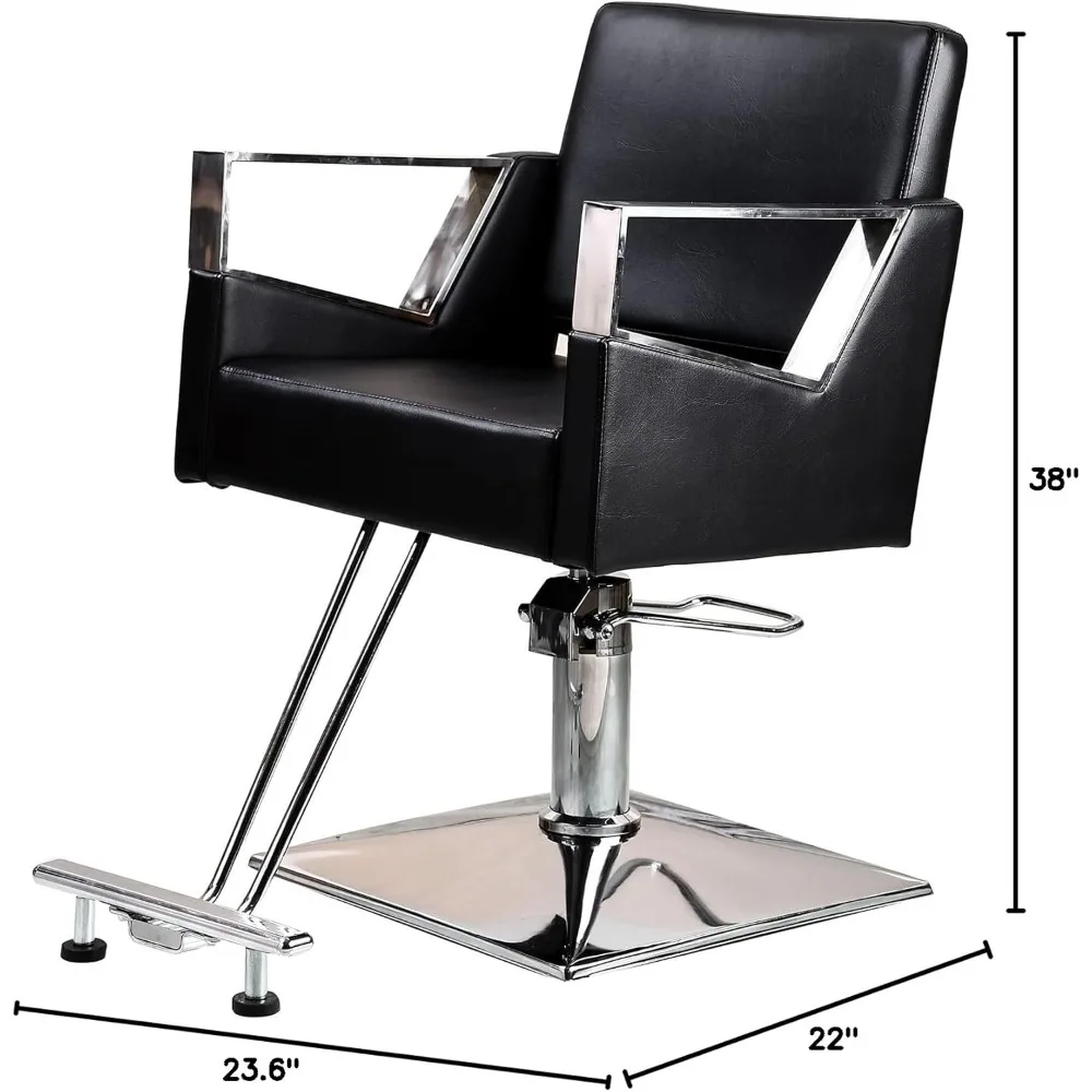 كرسي صالون الحلاقة كرسي تصفيف الشعر كرسي الصالون قاعدة مربعة سوداء #2