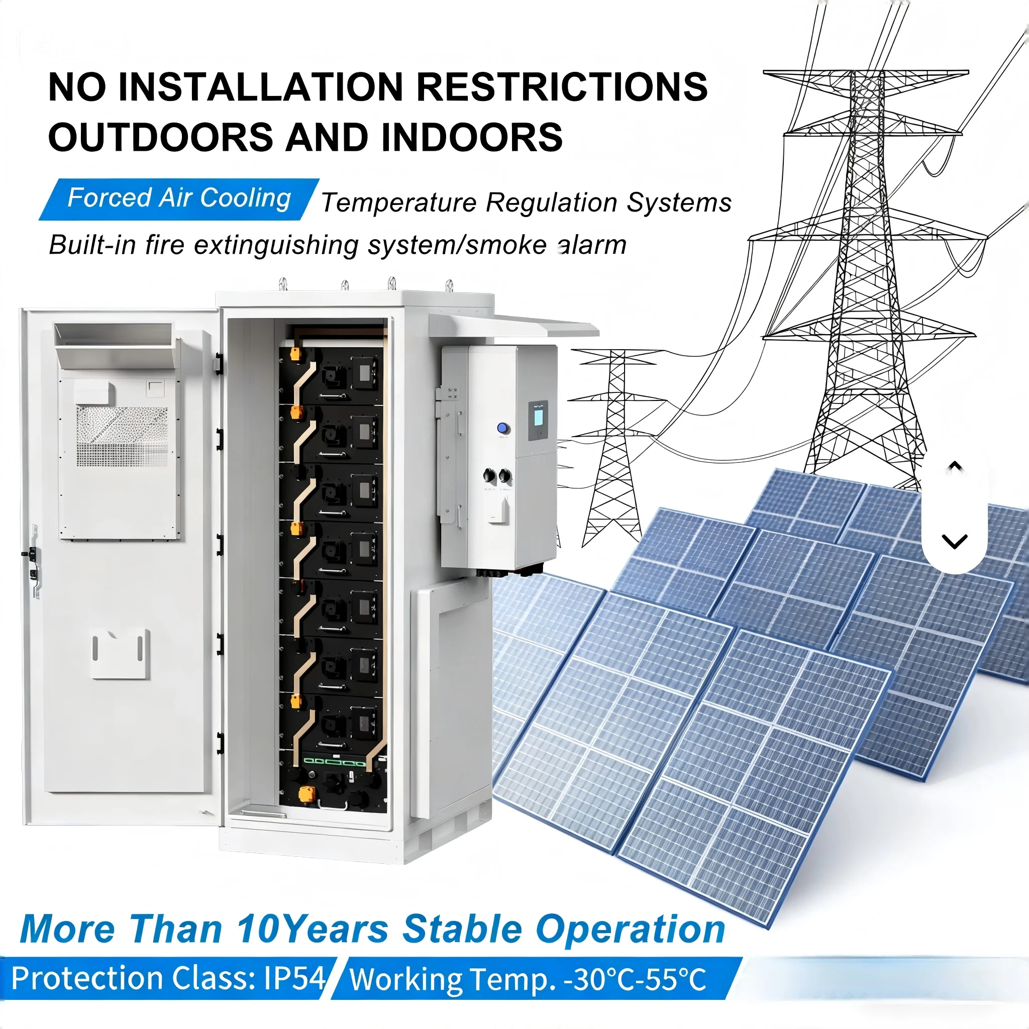 LP 100KWH 180V CAN Communication Industrial Commercial Solar Energy Storage LiFePO4 Battery