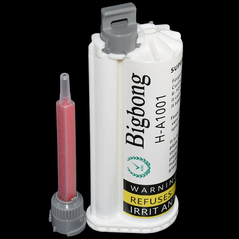 White AB Glues 10:1 Structural Caulk Adhesives with 10:1 Static Mixing Nozzles for 50ml AB Glue Guns Dispenser 10:1 Caulking Gun