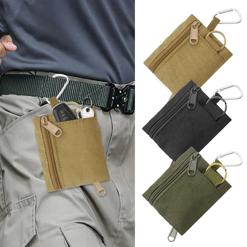 Outdoor Tactical Mini Coin Purse Key Bag Military Fan Zippered Sports Waist Bag Storage Accessory One Pack