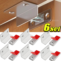Cabinet Catches Stopper L-type Ultra Thin Door Strong Magnets Invisible No Nail Needed Adhesive Drawer Magnet Lock Closet Closer