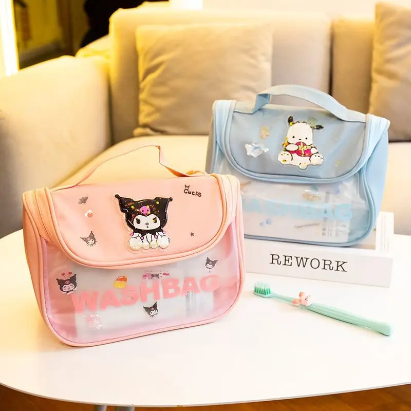 

Hello Kitty Kuromi Anime Kawaii Sanrio Makeup Bag Cute Cinnamoroll Large Capacity Cosmetics Travel Toiletry Storage Bag Gifts