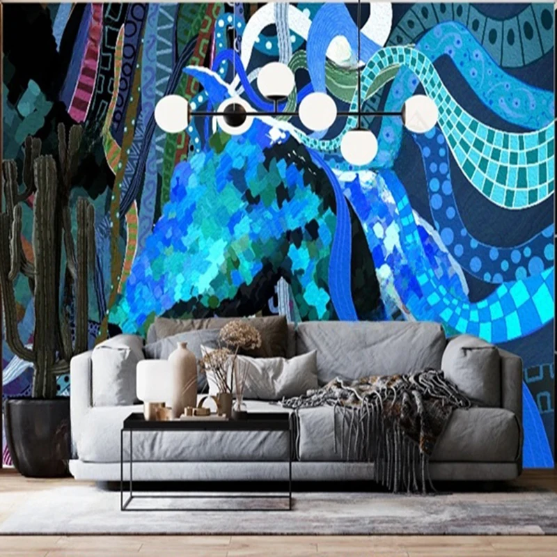 Custom Wall Murals Modern Abstract 3D Oil Painting Art Wallpaper for Living Room Background Decor Wall Art Prints Wall Coverings