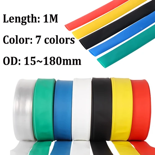 1M 2:1 7 colores 15mm 20mm 30mm 35mm 40mm 60mm 80mm 150mm 180mm Tubo termorretráctil tubo de alambre Dropshipping