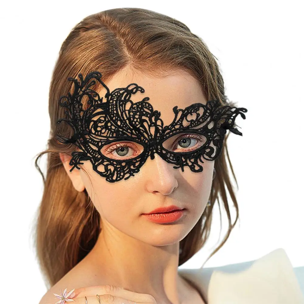 Masque en dentelle noire pour femme, masque demi-visage creux sexy, masques de fête, olympiques véniKhpour masade, cosplay Tim, carnaval