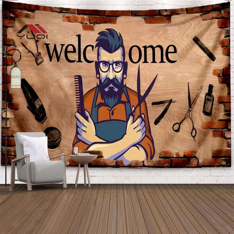 Barbershop Pattern Wall Tapestry Creative Large Size Tapestry Tapestries Living Room Home Decor Tapestri 6 Sizes