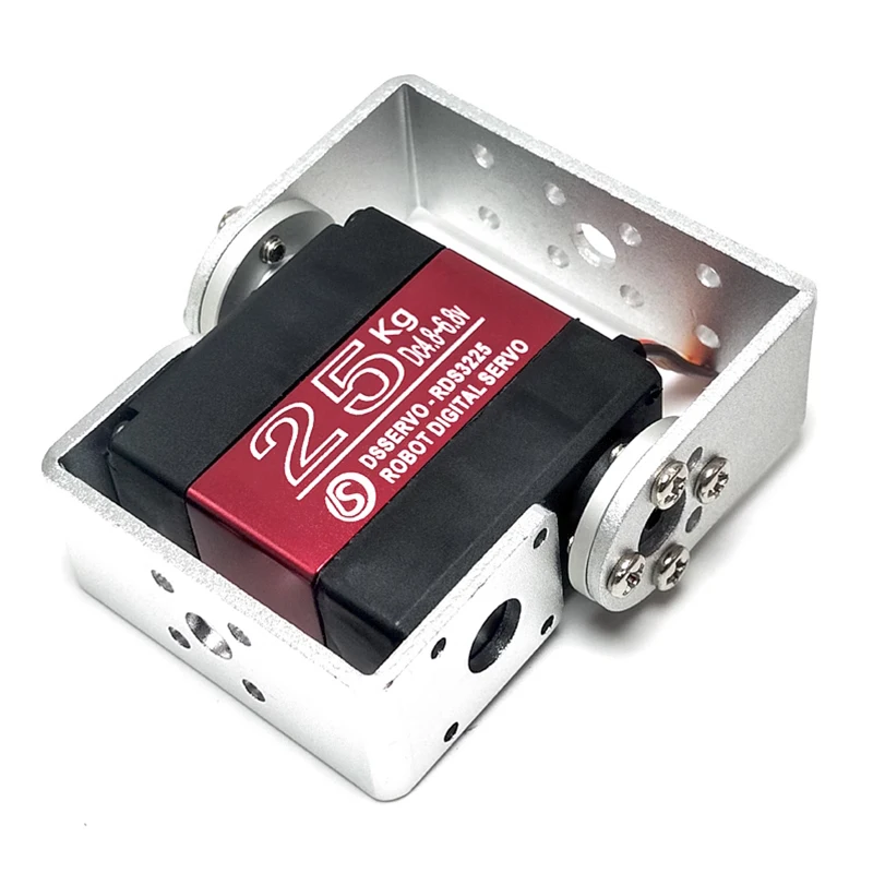 RCmall 4 Sets RDS3225 25KG Digital Servo 6V Full Metal Gear 180/ 270 Degree Double-shaft Waterproof IP66 Robotic Servo Motor