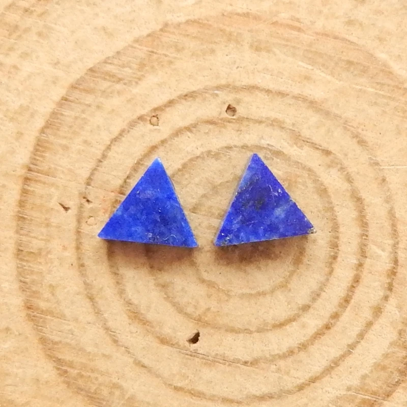 天然石ラピスラズリ三角形カボションビーズ、DIYジュエリーアクセサリー、5x3mm、0.2g、ファッション