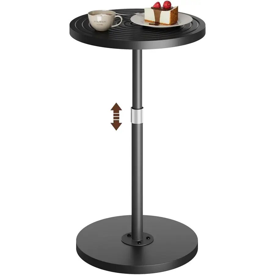 

Приставной столик, регулируемый по высоте столик для напитков для небольших помещений, столик-подставка для мартини, коктейльный столик с утяжеленным основанием для гостиной