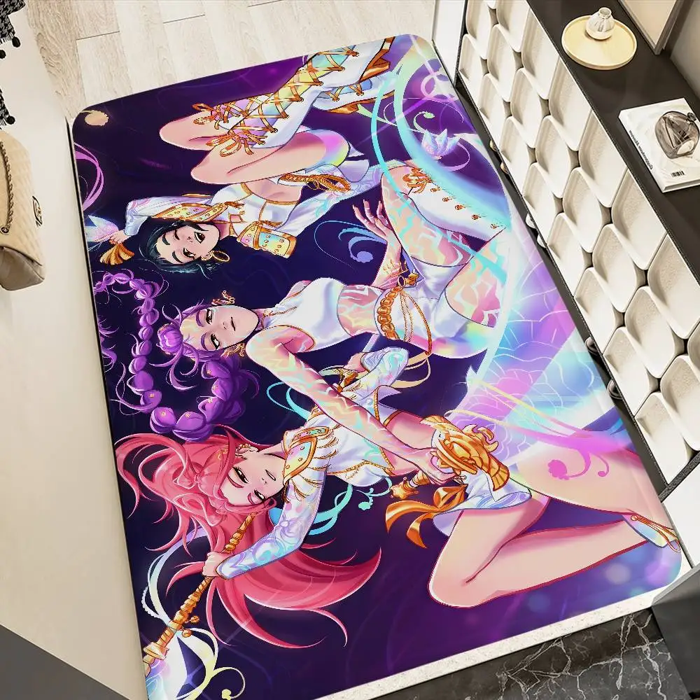 

Kpop Demon Hunters Korea Girls Anime Bath Mat Kids Room Bedroom Decoration Balcony Anti-Slip Doormat Living Room Alfombra