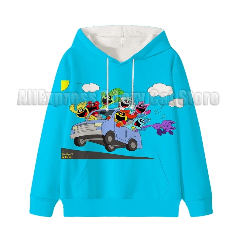 Sudadera con capucha de dibujos animados de Critter sonriente para niños y niñas, Tops para niños de 5 a 14 años, sudadera de manga larga, ropa para bebés pequeños