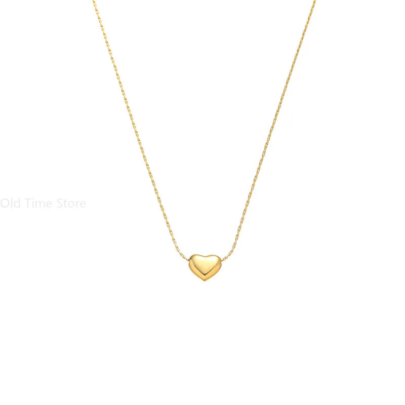 Love Heart Pendant Necklace For Women Girls New Trendy Simple Gold Color Stainless Steel Neck Chain Jewelry Birthday Party Gift