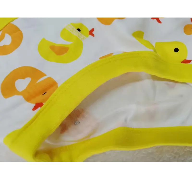 ABDL Adult Printed Yellow Duck Man's Briefs/Women Adult Baby Panties/Washable Diaper Pants/Home Couple Cotton Soft Study Pants