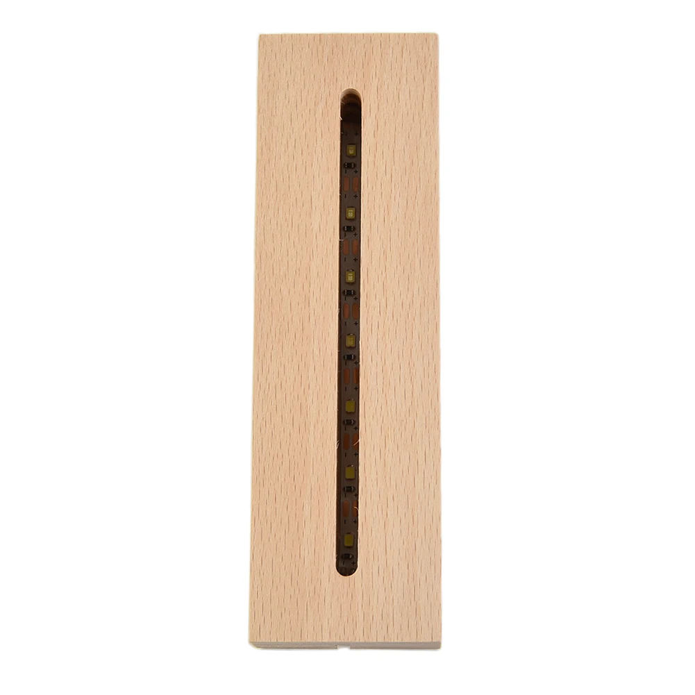 LED Light Display Stand USB Charge Rectangle Base Lamp Holder Wooden Resin Epoxy Art Craft For Home Decoration Accessories
