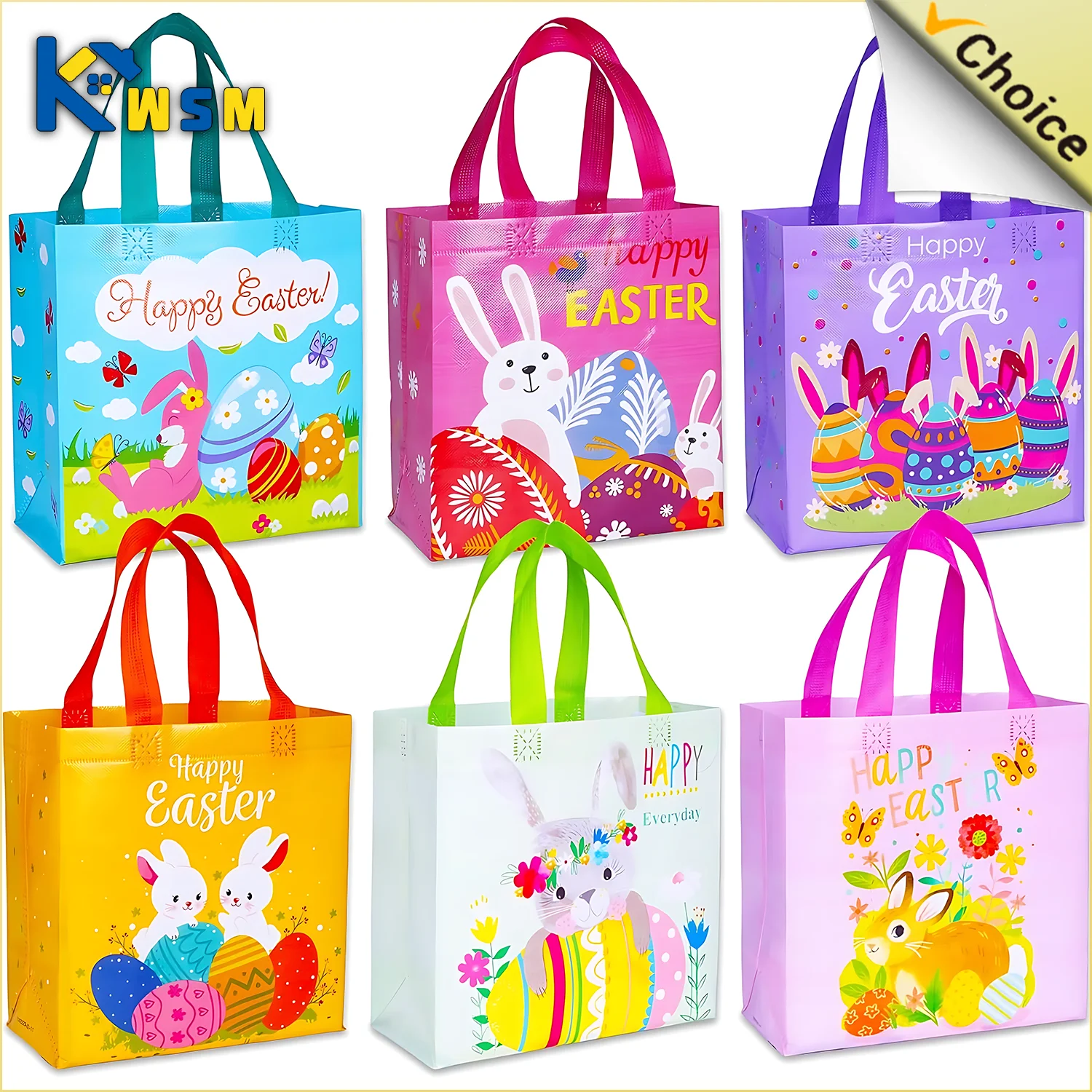 1-30PCS Non-woven Gift Bags Easter Bunny Egg Tote Bags Party Gift Bags Toy Storage Bags Eco-friendly Non-woven Shopping Bags