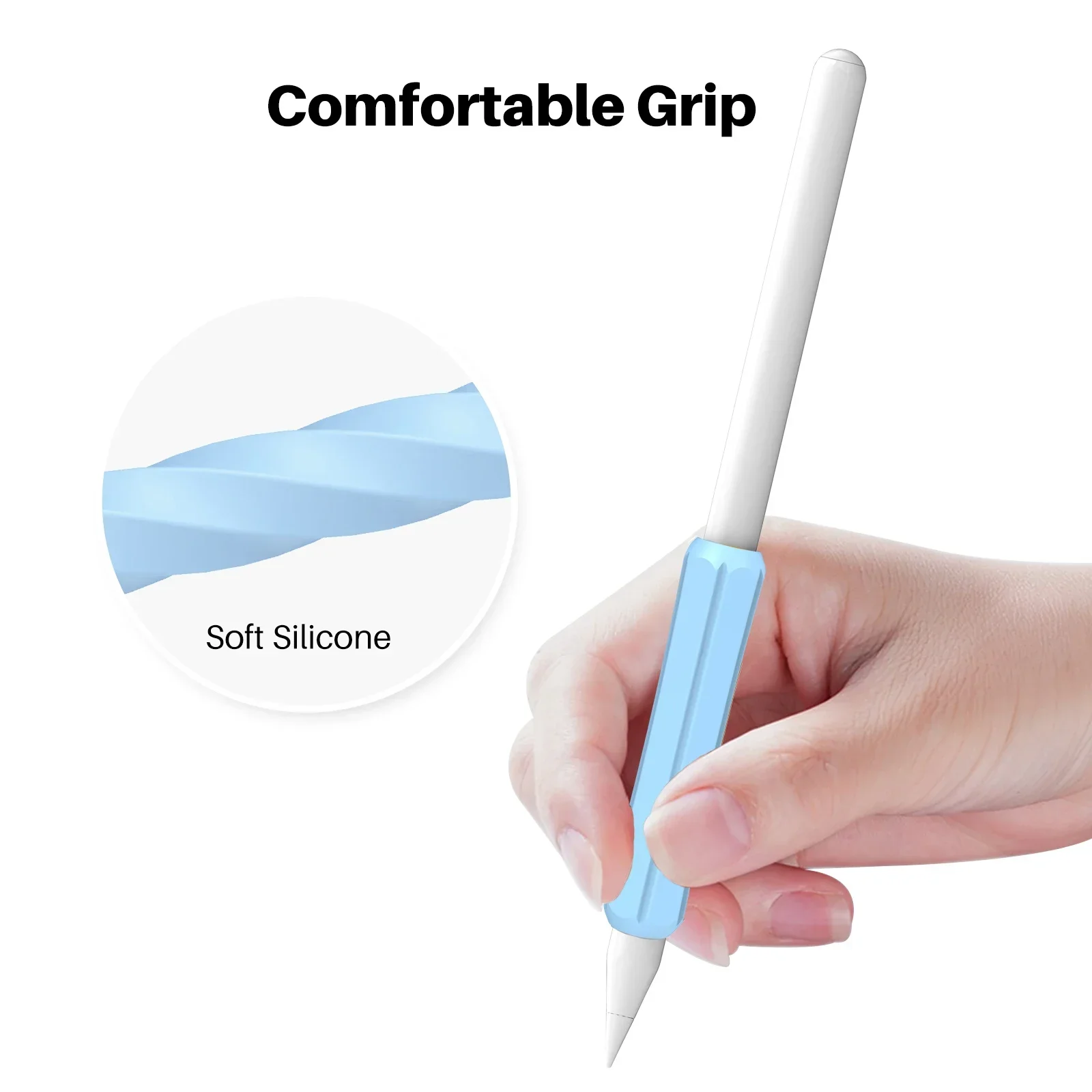 Pen Grip Non-Slip Protective Cover Suitable for Huawei M-Pencil Apple Pencil 1/2 Generation Case Silicone Grip Protective Cover