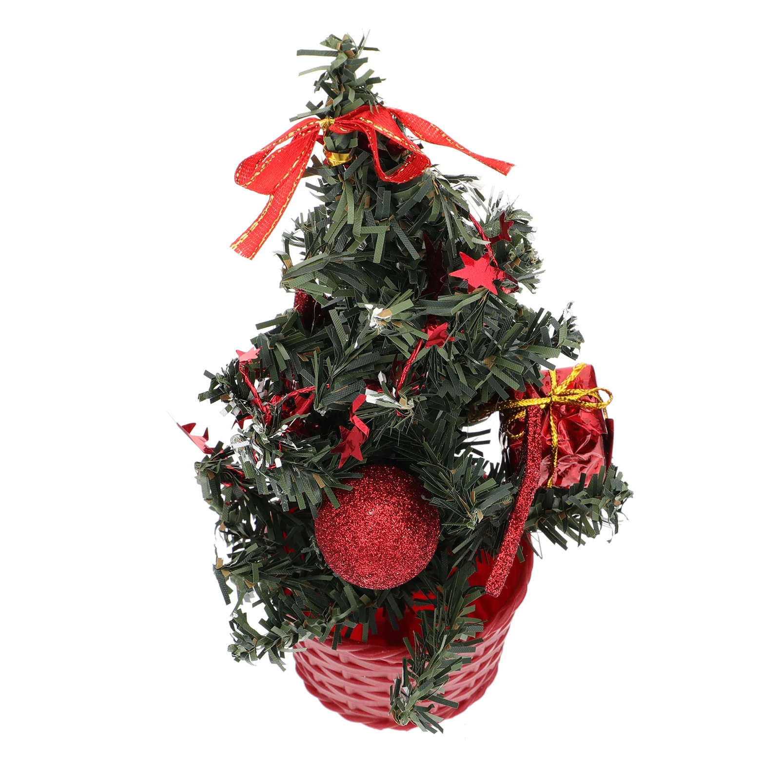 

Mini Christmas Tree Decoration PVC Sturdy Lightweight Holiday Table Ornament Xmas Photo Prop Christmas Village Desktop Decor