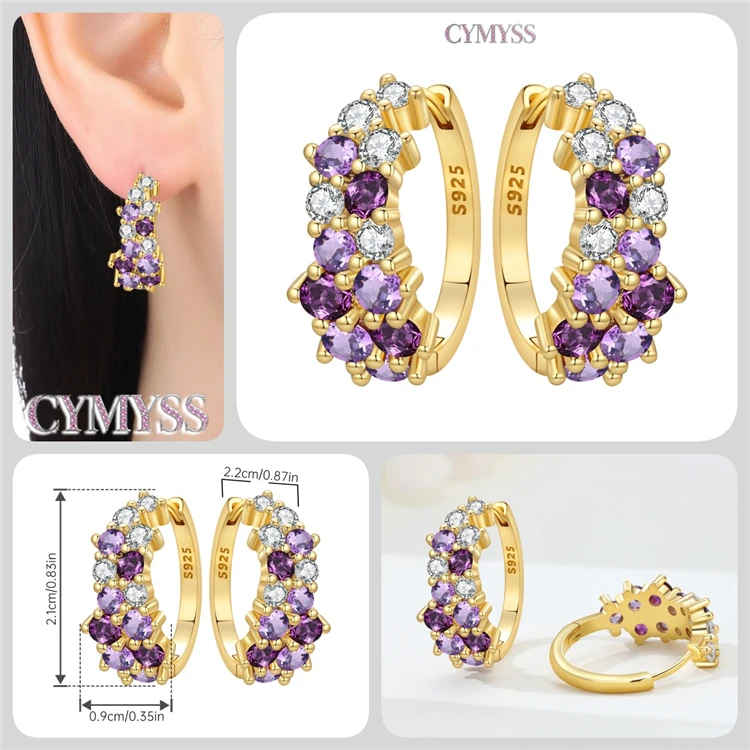 2026 Original 925 Sterling Silber Doppel-Creolen Sternenlicht-Ohrringe Mode 18K Gold Creolen für Damen Piercing-Schmuck Aretes – Detail 32