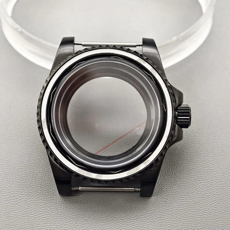 Черный корпус для часов SUB, 40 мм, сапфировое стекло для 4R36 4R35 NH35 NH36 7S, механизм, прозрачная задняя крышка, мужской корпус для часов SUB, ремонт