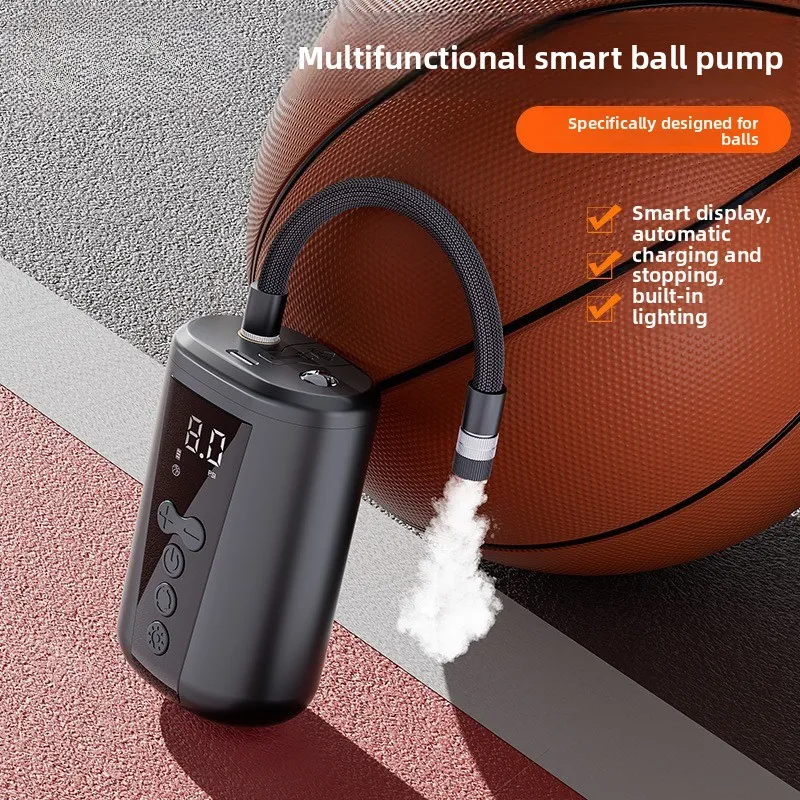Electric Ball Pump, Portable Air Inflator with Needle, Digital Auto-Stop for Basketball Football Soccer Rugby Volleyball