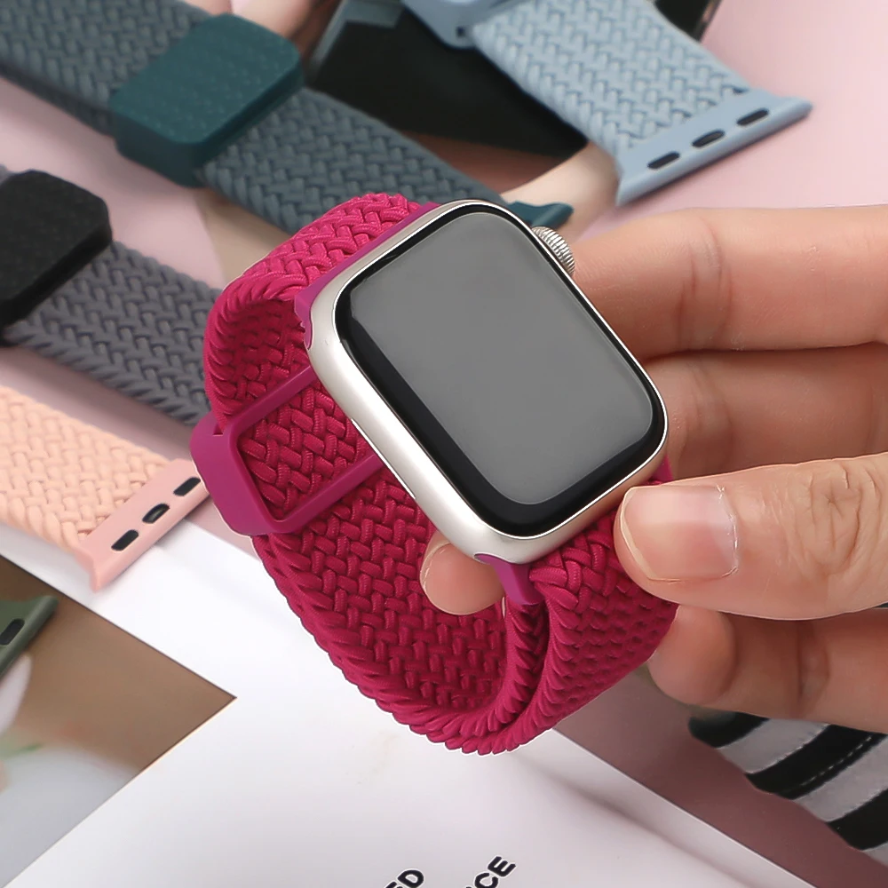 Braided Straps For Apple Watch Band 40mm 44mm 45mm 41mm 42mm 46mm 49mm 38mm Magnetic Bracelet iWatch Series 10 se 7 8 9 Ultra 2