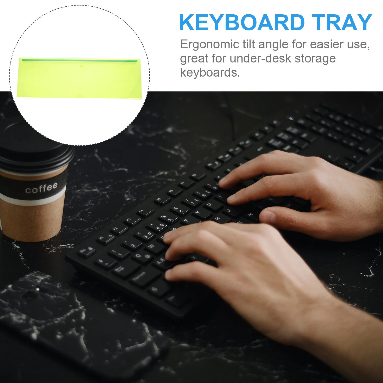 Support de clavier pour bureau, support de clavier réglable en acrylique pour ordinateur, inclinaison ergonomique, accessoire de bureau, support pour ordinateur portable