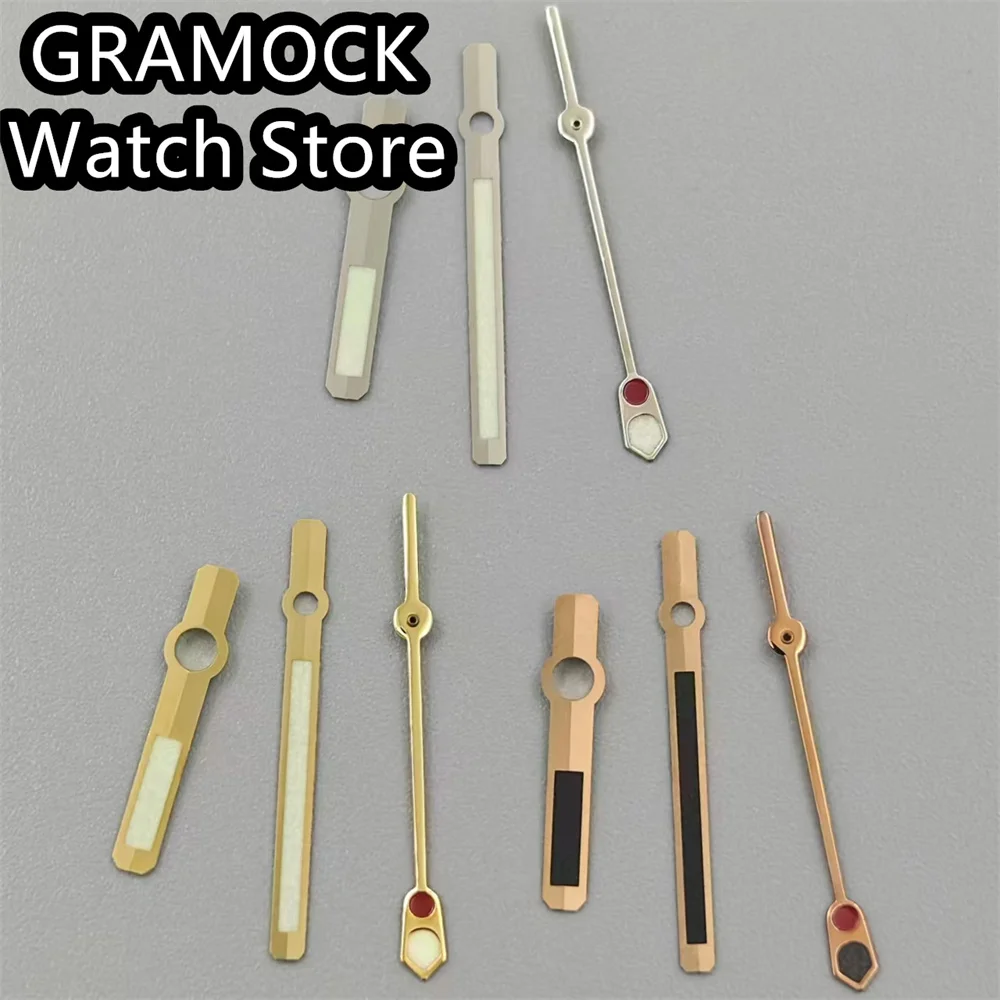 GRAMOCK Uhrzeiger Silber Roségold Zeiger Grün Leuchtend Passend für NH35 NH36 Uhrwerk
