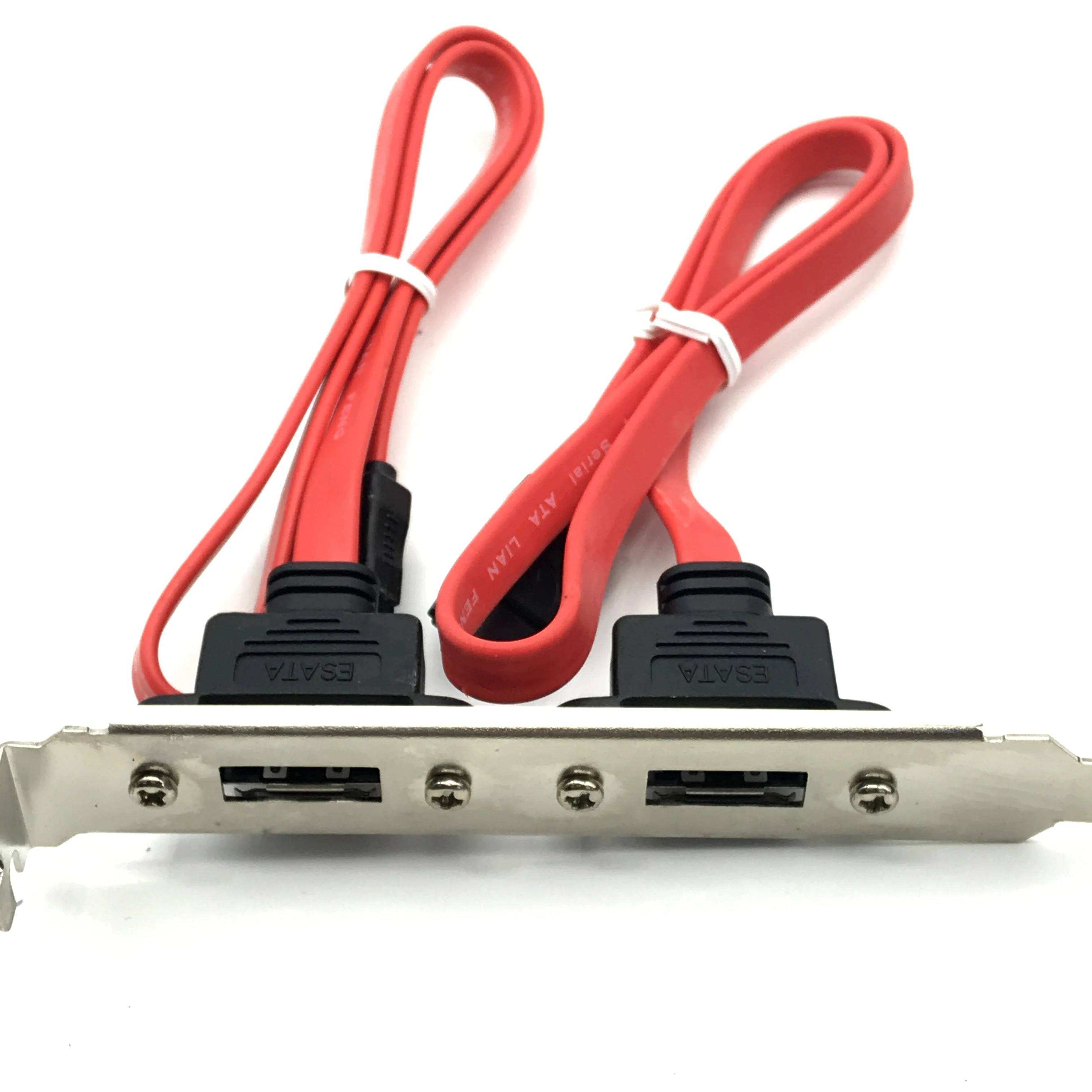 eSATA to SATA Bracket Cable Adapter w/ Full Profile PCI Cover,Dual Ports External eSATA to Motherboard 6Gbps SATA Header Cord